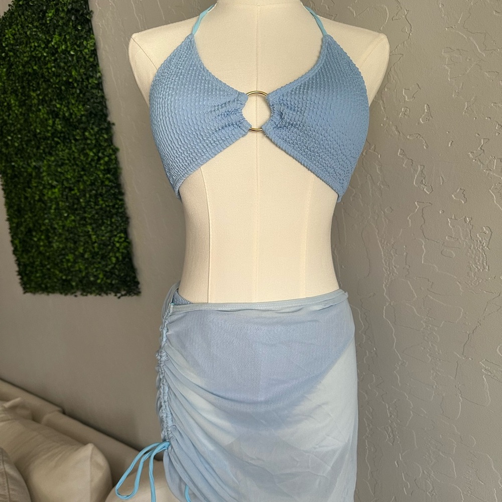 Light Blue Textured Bikini Set - Picture 4 of 8